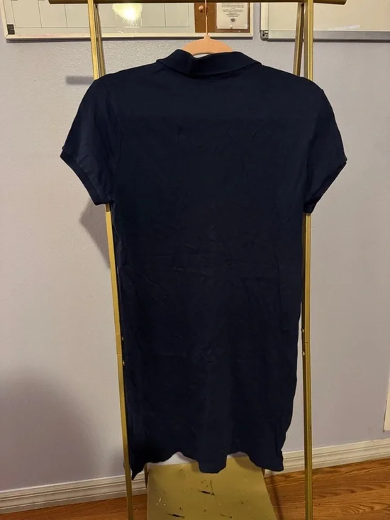 Ralph Lauren Navy Blue Polo Shirt Dress with White Pony - Picture 3 of 3